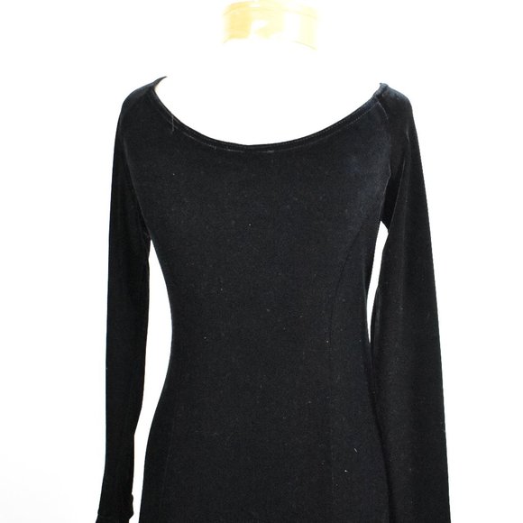 Vintage  Moda Intl Black Velvet Long Dress - Picture 4 of 5